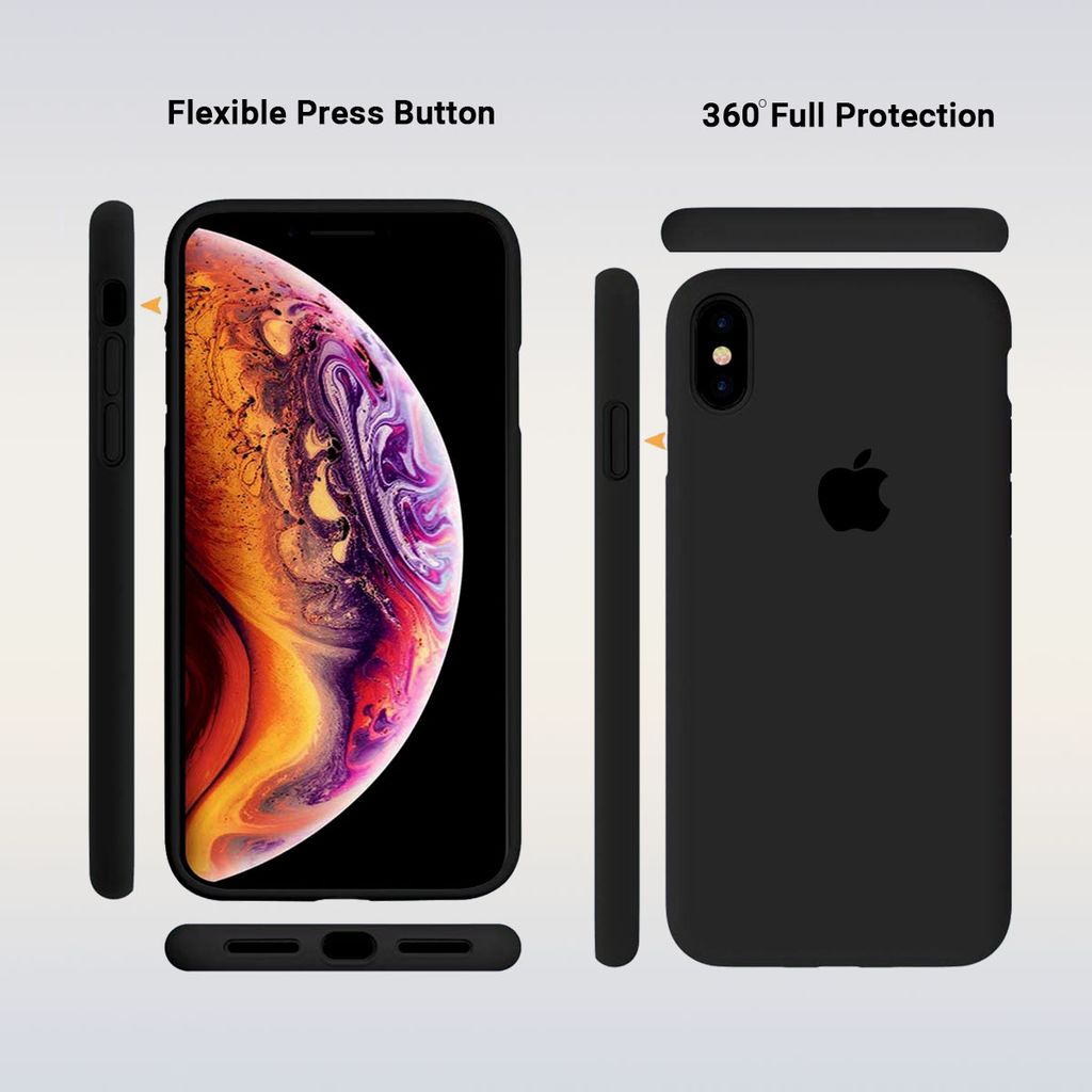 LIRAMARK Liquid Silicone Soft Back Cover Case for Apple iPhone X/XS