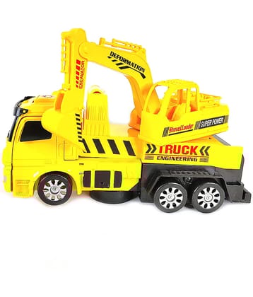RAINBOW RIDERS  Transformers Engineering Form Deformation Robot Truck/Deform Excavator /JCB 3MDL Mix /Battery Operated Excavator Robot Truck For Boys Girls,3-5+ Years Children/Indoor And Outdoor Games/Plastic Robot Truck With Light and Music (Multicolor)