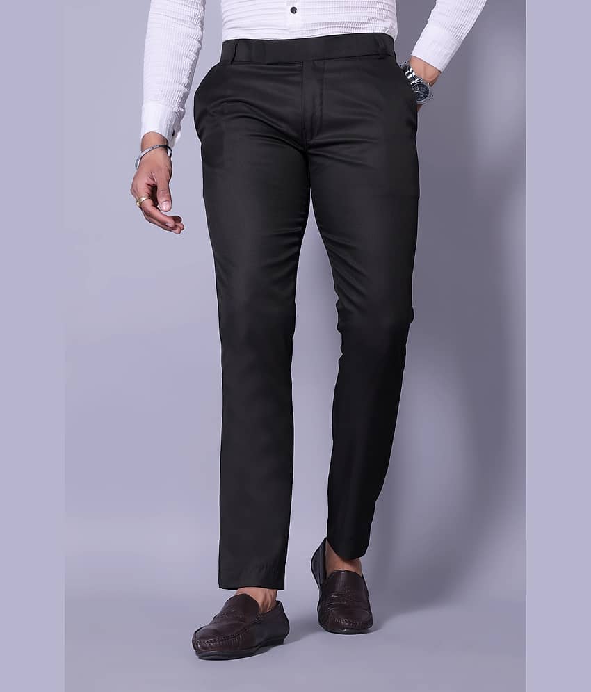 MATHAE Regular Flat Men's Formal Trouser - Black ( Pack of 1 )