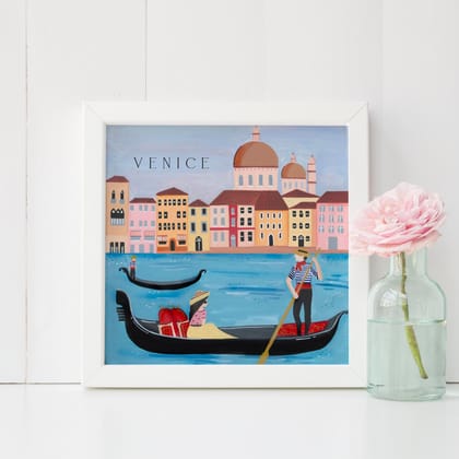 Venice Mini Wall Art Frame (Table Top Mount)-White