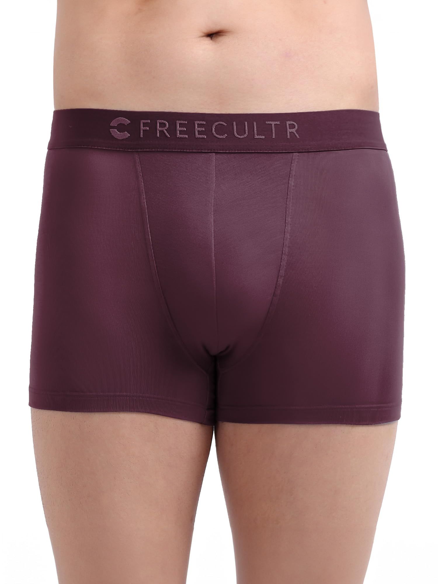 FREECULTR Men's Underwear Anti Bacterial Micromodal Airsoft Trunk - Non Itch No Chaffing Sweat Proof -  Pack of 1-Port Wine