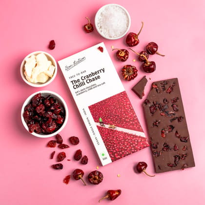 Bon Fiction The Cranberry Chilli Chase - Dark Cranberry Chilli Chocolate, 55 gm