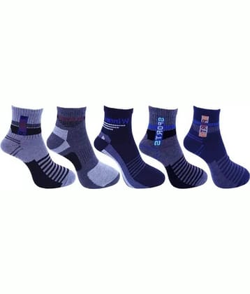 Cavenders Pack of 5 Men's Cotton Blend Ankle Length Socks ( Multicolor )