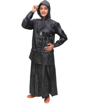 Goodluck Nylon Raincoat Set - Black