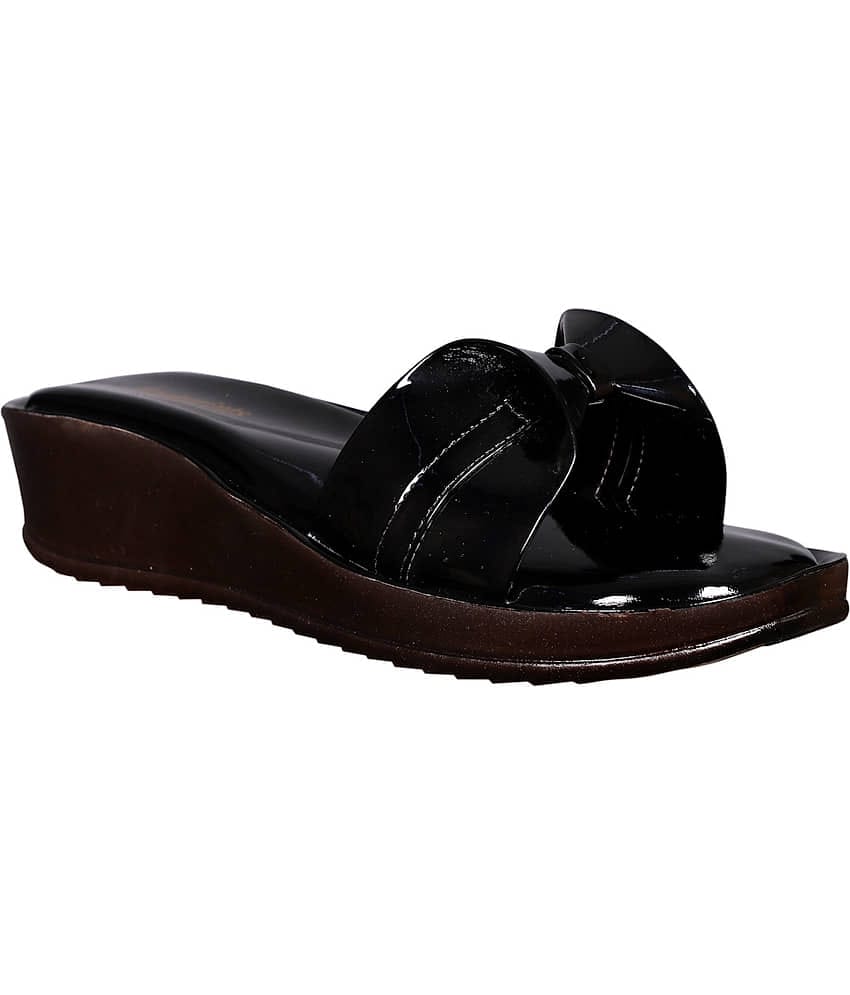 Footprints - Black Women's Slip On Heels