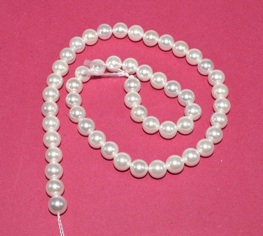 Natural Freshwater Round Pearl Oysters Loose Beads for  Craft & Jewelry Making.  FWP-009-Per String Of Approx 49 Pcs / 8 MM
