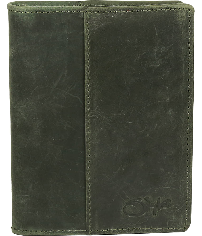 STYLE SHOES Leather Green Passport Holder