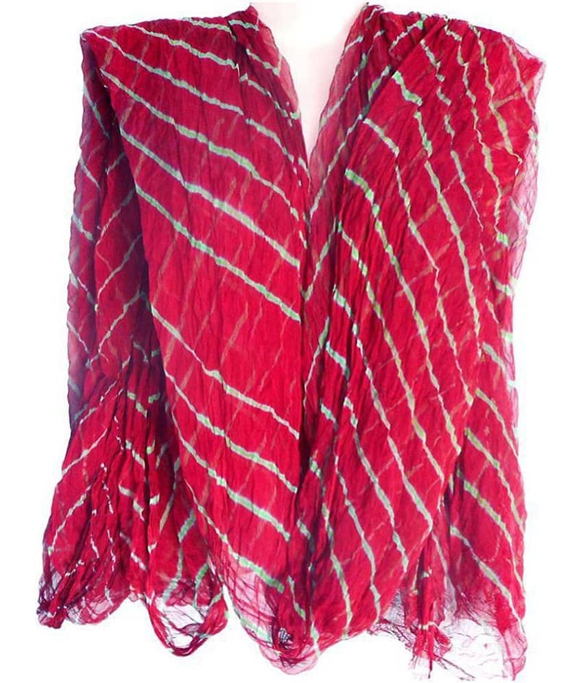 Apratim Red Chiffon Leheria Dupatta