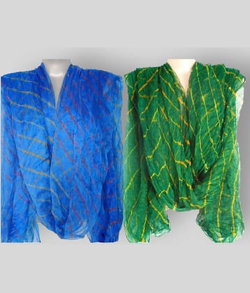 Apratim Multicoloured Chiffon Leheria Dupatta