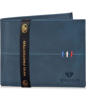 Walrus Faux Leather Blue Casual Regular Wallet
