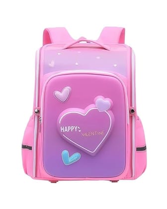 Trendy 3D Cartoon School Bag for Kids Dark Pink