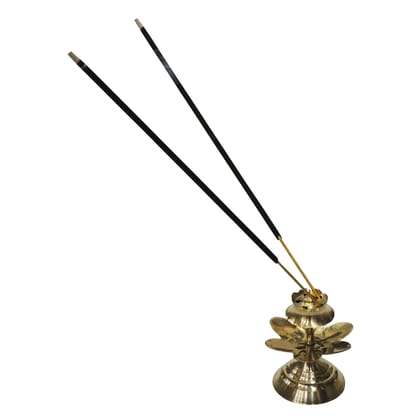 Kamal Patta Brass Agarbatti Stand No.4 | Lotus Incense Holder For Pooja, Height : 2.2 Inch (ZMAS147 C)