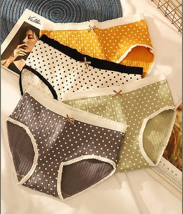 Flenzy Pack of 4 Nylon Hipster For Women ( Multicolor9 )