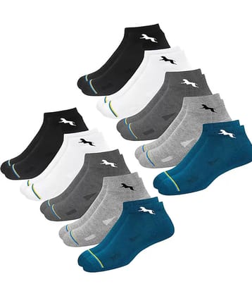 VAMEAR EXCLUSIVE Pack of 10 Men's Cotton Blend Ankle Length Socks ( White )