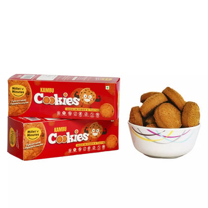 MilletnMinutes Pearl Millet (Kambu) Cookies – 100% Natural Millet-Based Snack | No Maida, No Refined Sugar 100g Pack