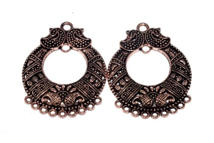 German Silver Metal Oxidized Copper Pendant  ,(CPPC-020) , Per Packet of 2 Pair-Per Packet of 2 Pair / 38 MM