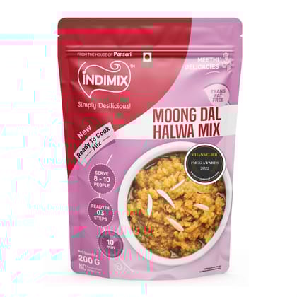 Indimix Ready to Cook Moong Dal Halwa Mix - 200gm 