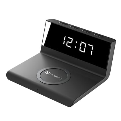 Portronics Freedom 4A , Digital Alarm Clock, Brightness Level, Fast Charging, Compact 