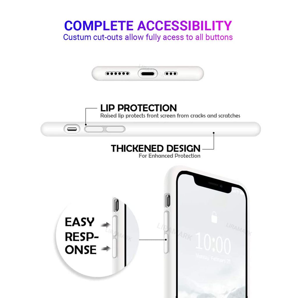 LIRAMARK Liquid Silicone Soft Back Cover Case for Apple iPhone 11