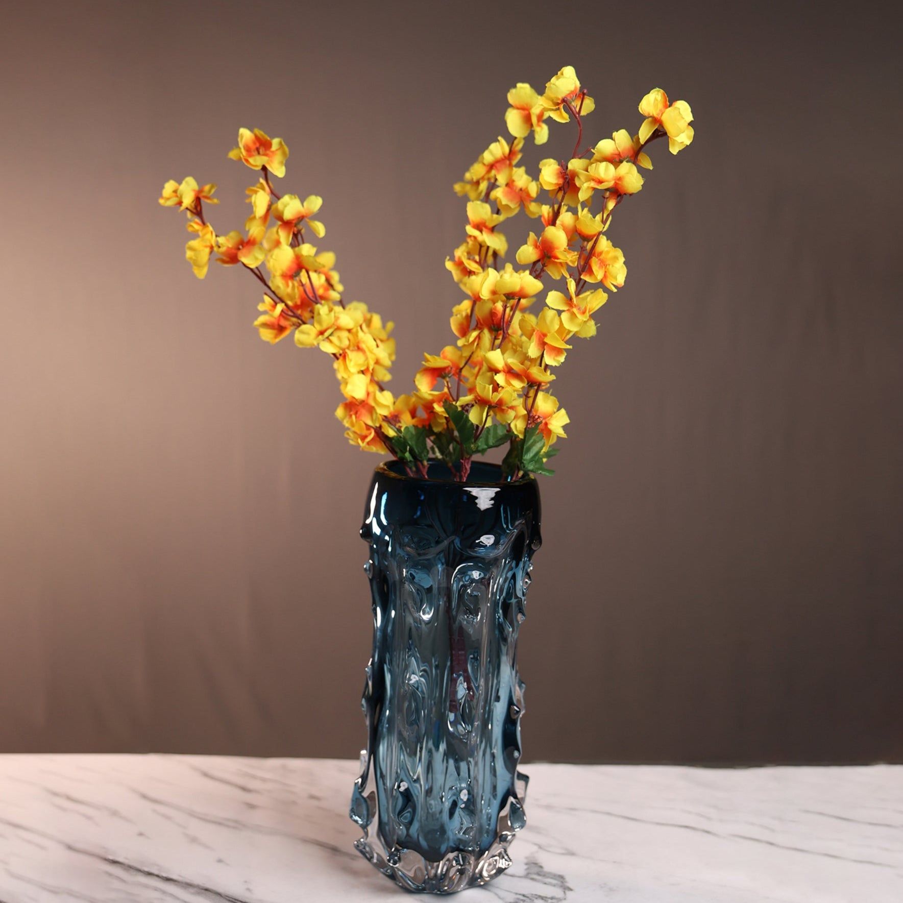 Blue Long Crystal Vase Decor