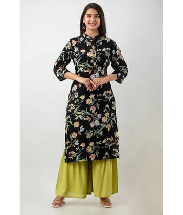 MAUKA - Black Straight Rayon Women's Stitched Salwar Suit ( Pack of 1 )