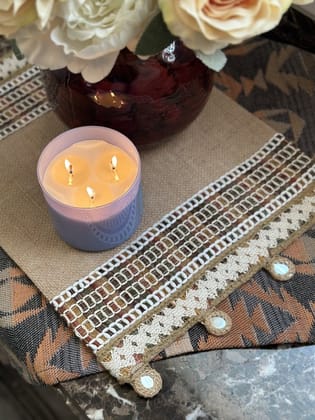 KRI India Raw Jute Multicoloured Reflect Table Placemats|Set of 4 | Jute beige | 12x17.5 inches  | Wash & Care | 100% Cotton | Handcrafted in India. 100% organic & natural.