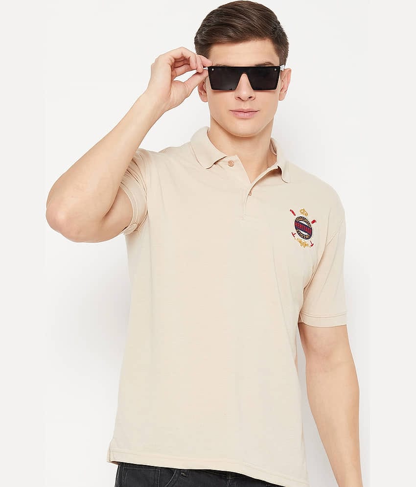 UBX Pack of 1 Cotton Blend Regular Fit Solid Half Sleeves Men's Polo T Shirt ( Mint Green )