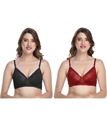 Kiran Enterprises Pack of 2 Net Non Padded Women's Everyday Bra ( Multicolor )