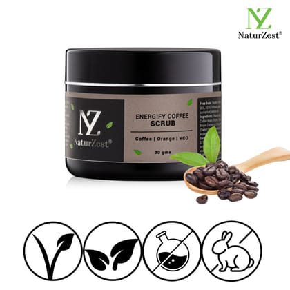 NaturZest Energify Coffee Scrub, 30 gm (De- Tanning scrub)