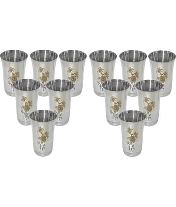 A & H ENTERPRISES - Daily Use Water Steel Glasses Set 300 ml ( Pack of 12 )