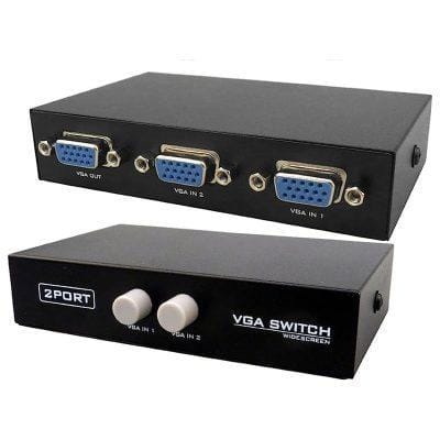 VGA 2 in 1 Out Video Switch with Button for PS4, PC, TV, Projector, Monitor