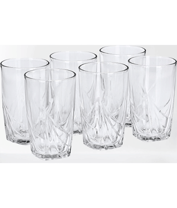 AFAST Party Glass/Beer Mug Glass Plain Glasses Set 350 ml ( Pack of 6 ) Transparent