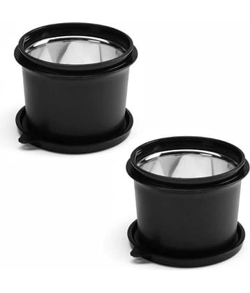 Oliveware Steel Black Food Container ( Set of 2 )
