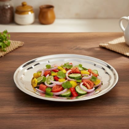 Stainless Steel Border Plate Quarter Size Serving Plate (SMAS080 A)