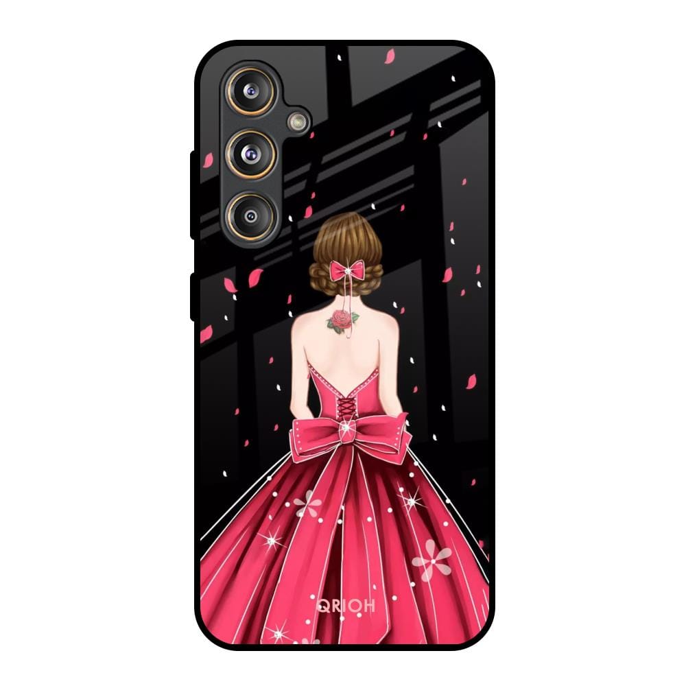 Fashion Princess Glass Case for Samsung Galaxy M55s