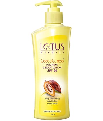 Lotus Herbals Cocoacaress Daily Hand & Body Lotion , With Cocoa Butter 250ml (Pack of 1)