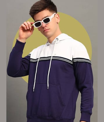 THE CASUALS Cotton Blend Hooded Men's Sweatshirt - Navy Blue ( Pack of 1 )