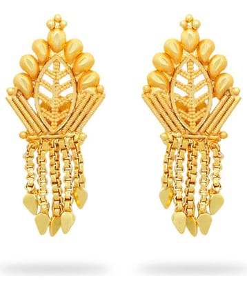 LUV FASHION Golden Chandbalis Earrings ( Pack of 1 )