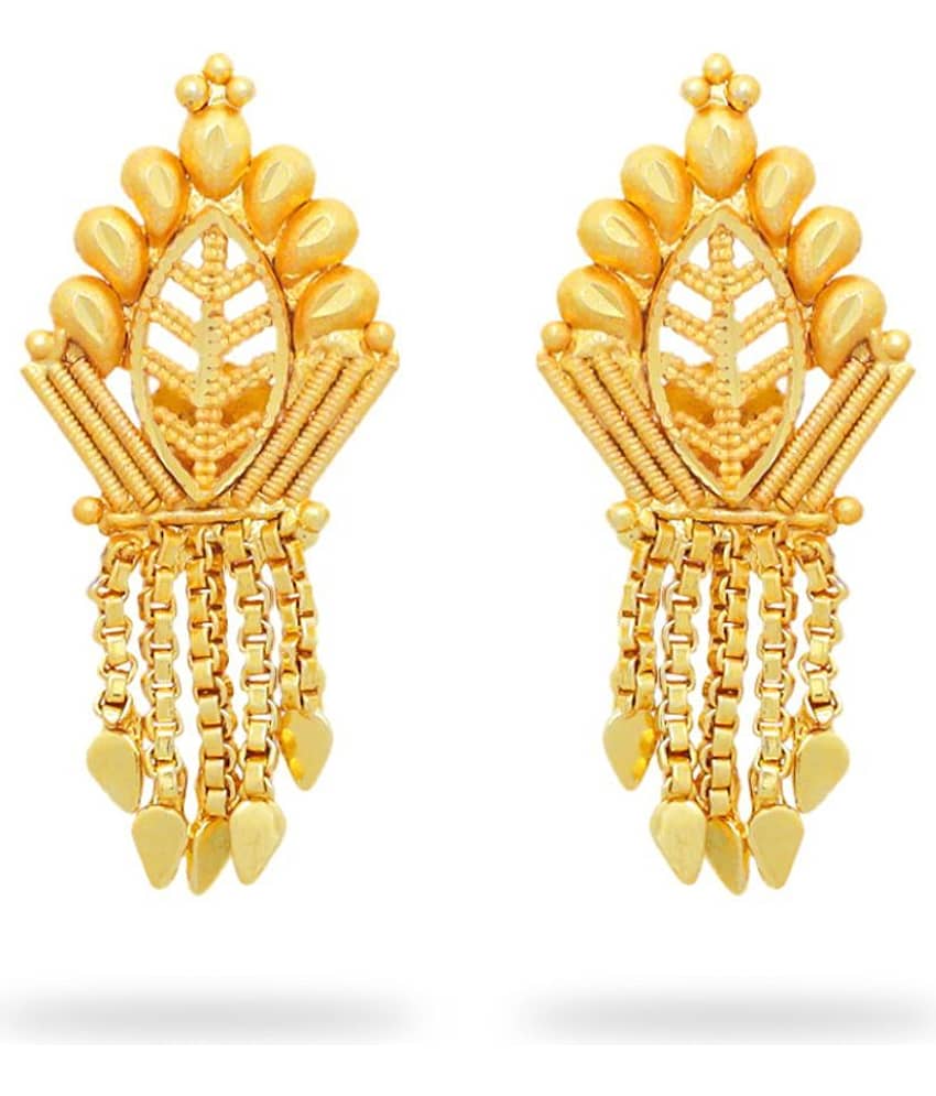 LUV FASHION Golden Chandbalis Earrings ( Pack of 1 )