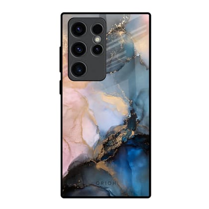 Marble Ink Abstract Glass Case for Samsung Galaxy S23 Ultra 5G