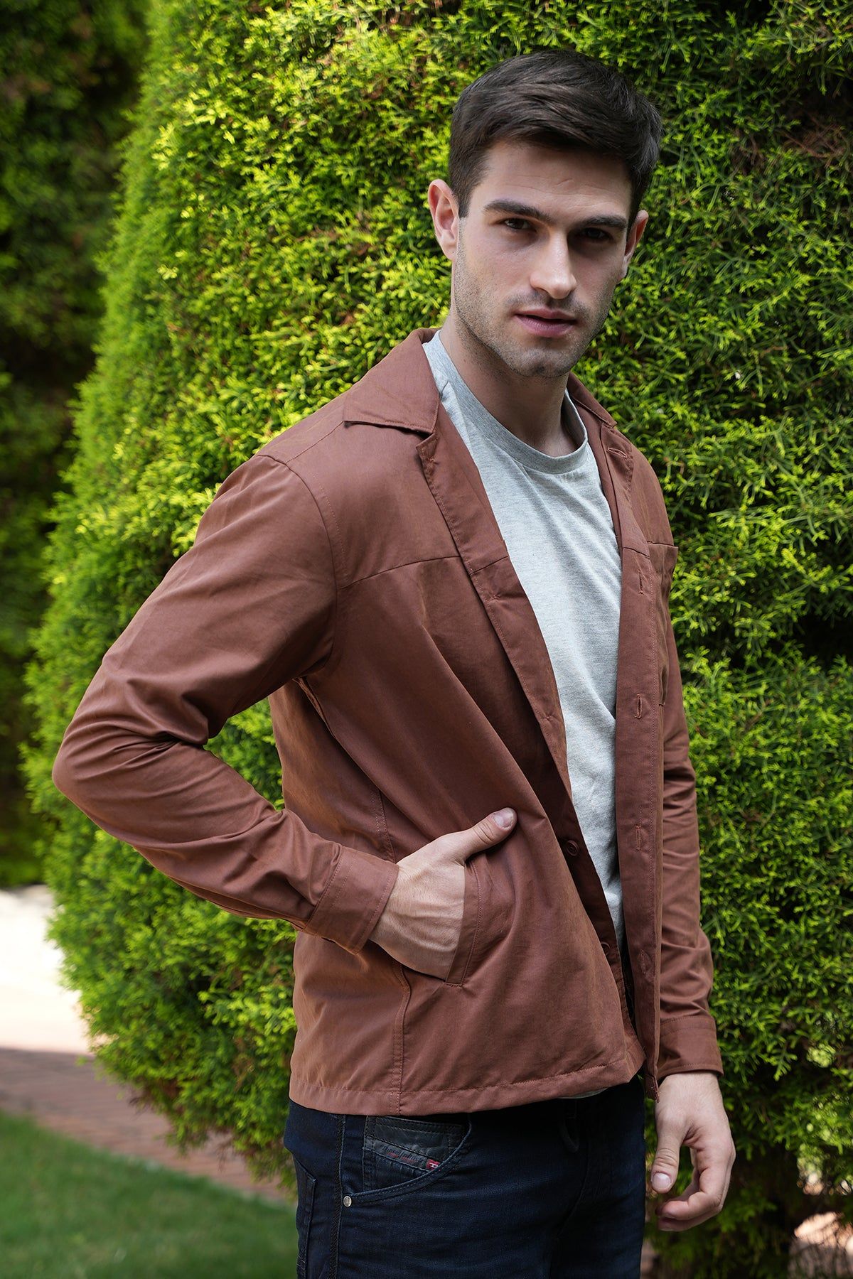 Archer - Suede Jacket - Brick-M-40 / BRICK