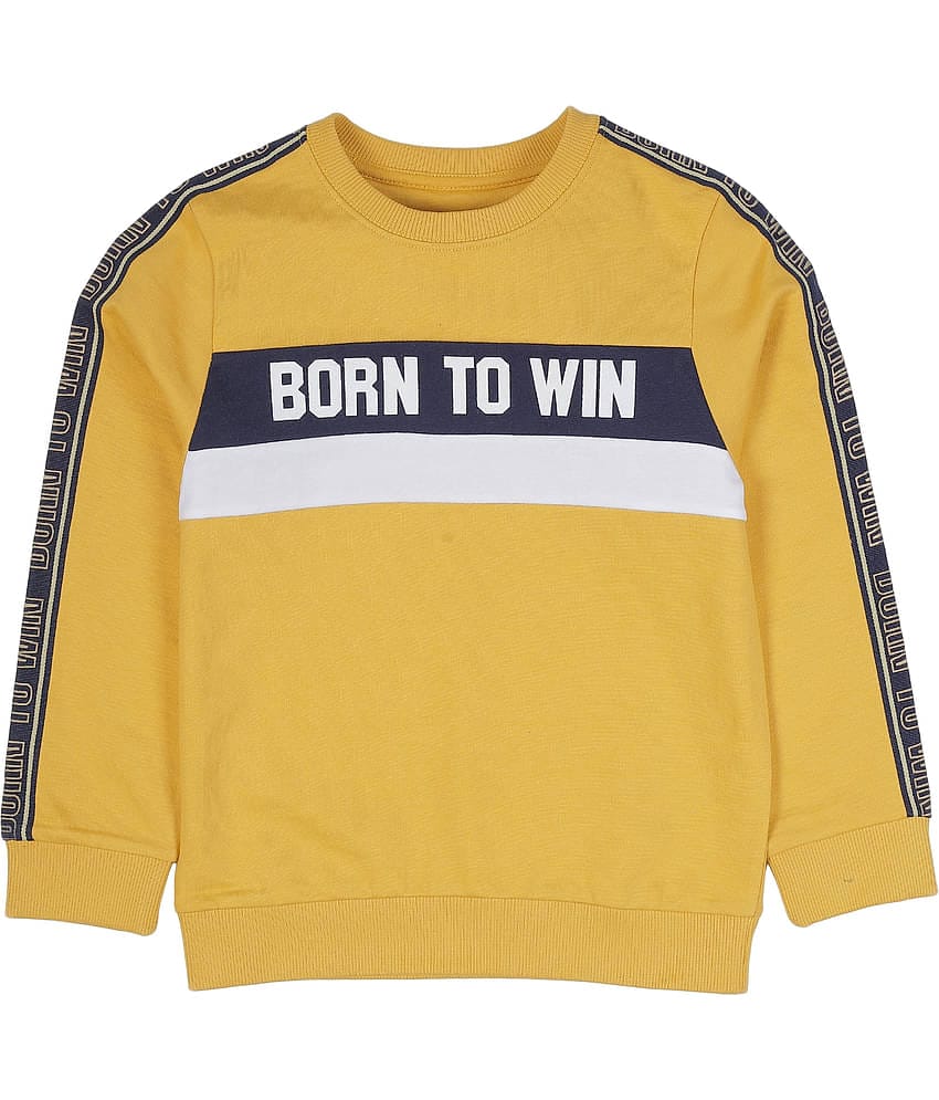 PLUM TREE Pack of 1 Boys Cotton Sweatshirt ( Yellow )