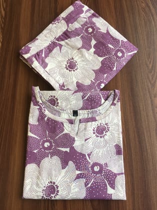 Sketch Print - Lavander - Cord Set - Pure Cotton-42 - XL