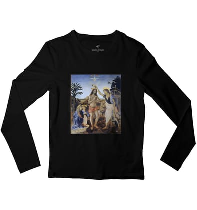 Baptism Of Christ Full Sleeve Art T-shirt-38 - S / Black