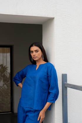Sapphire Linen Top-S