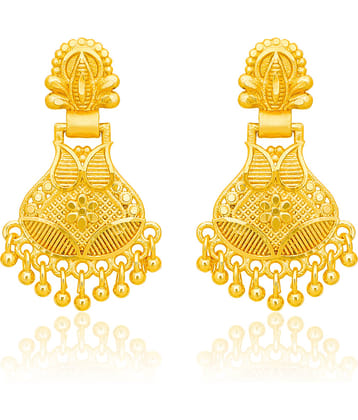 LUV FASHION Golden Chandbalis Earrings ( Pack of 1 )