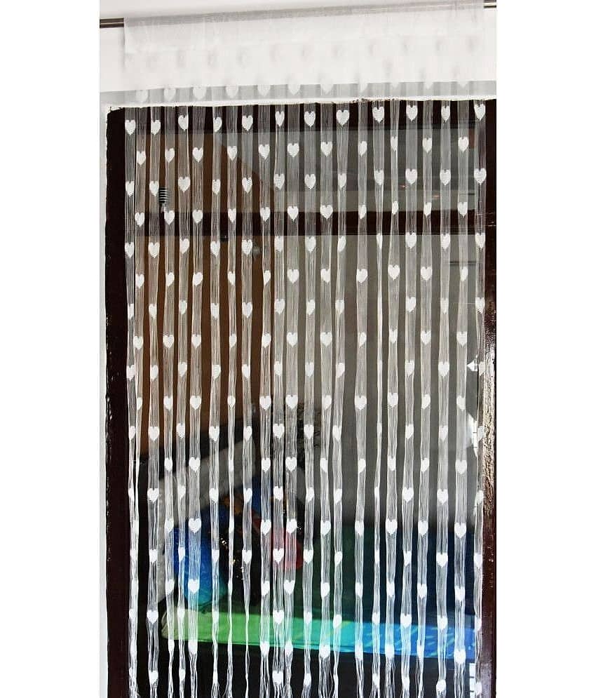 Handloomwala Abstract Transparent Rod Pocket Curtain 7 ft ( Pack of 1 ) - Light Blue
