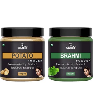 Oilanic 100% Pure Potato Powder & Brahmi Powder For Skin Hair Mask 200 g Pack of 2