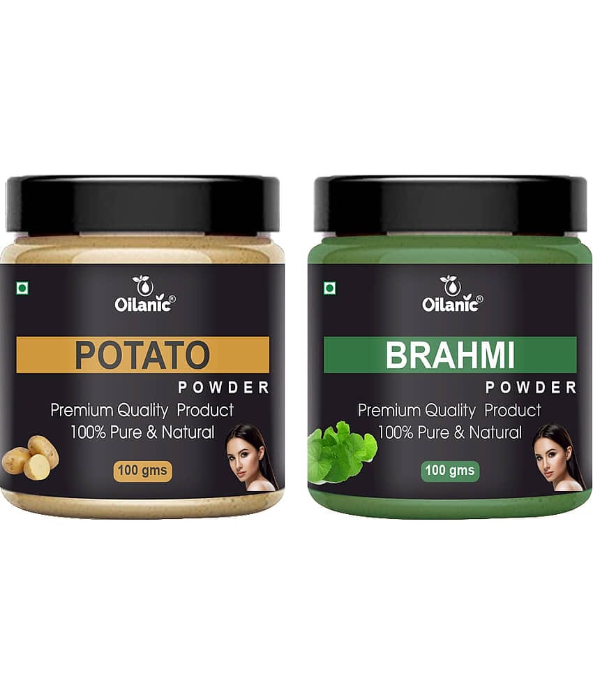Oilanic 100% Pure Potato Powder & Brahmi Powder For Skin Hair Mask 200 g Pack of 2