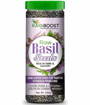 KAYABOOST Basil Seeds Weight Loss, Rich In Omega, Fiber Diet Sabja Seed (200 g)